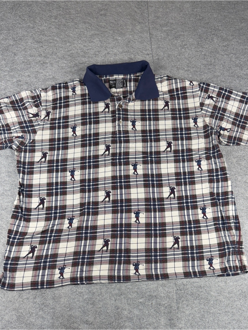 Vintage Munsingwear Plaid Golfer Print Polo Men’s XL